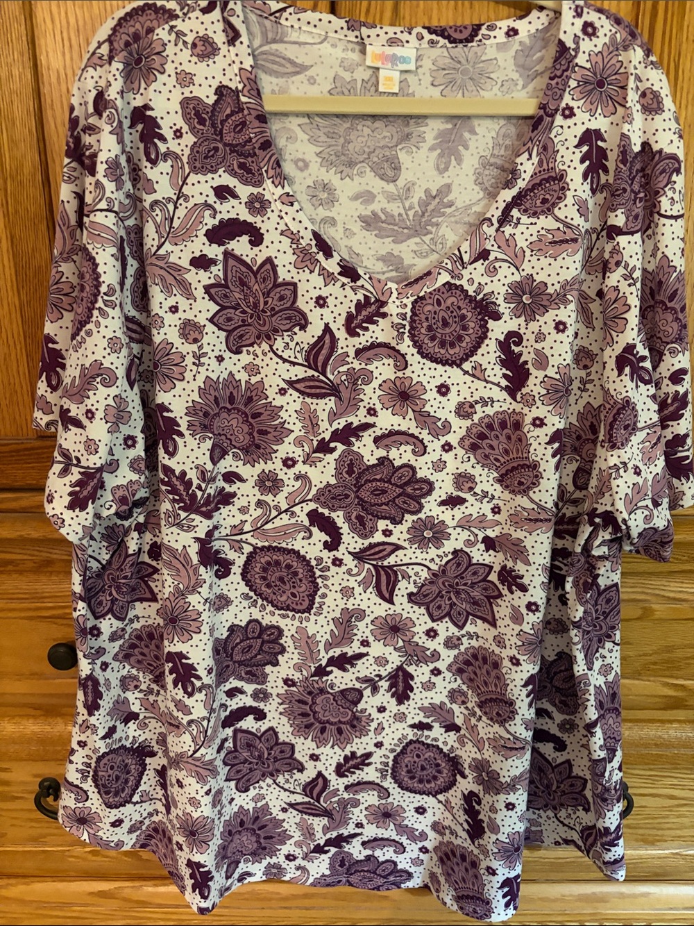 LuLaRoe Purple Floral V-Neck Tunic